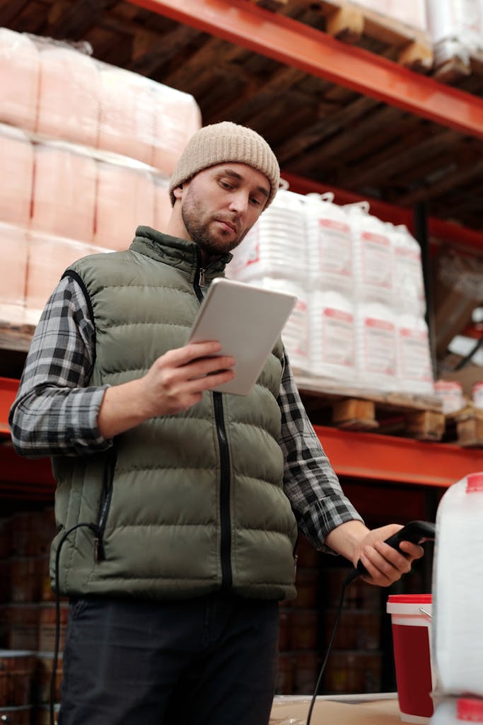 Employee Looking at an Inventory